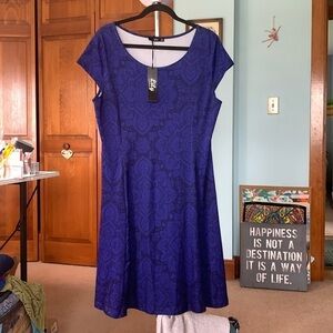 Lily Purple Cap Sleeve Princess Seam Dress Size XL NWT